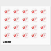 Aardbeienballon Leuk Plezier Dank u Ronde Sticker (Vel)