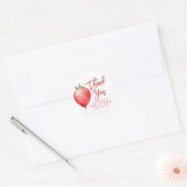 Aardbeienballon Leuk Plezier Dank u Ronde Sticker (Envelop)