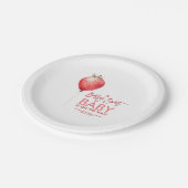 Aardbeienballon rood en roze Baby shower Papieren Bordje (Gekanteld)