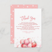 Aardbeienballonnen Baby shower klein dank u Bedankkaart (Voorkant / Achterkant)