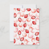 Aardbeienballonnen Baby shower klein dank u Bedankkaart (Achterkant)