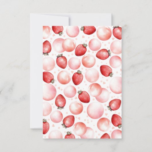 Aardbeienballonnen Baby shower klein dank u Bedankkaart (Achterkant)