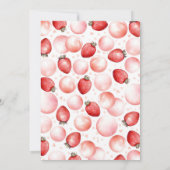 Aardbeienballonnen Berry Eerste Meisjes Verjaardag Kaart (Achterkant)