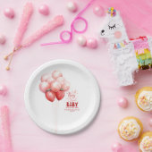 Aardbeienballonnen Rood en Roze Baby shower Papieren Bordje (Feest)