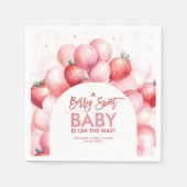Aardbeienballonnen Rood en Roze Baby shower Servet (Voorkant)