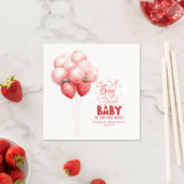Aardbeienballonnen Rood en Roze Baby shower Servet (Insitu)
