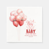 Aardbeienballonnen Rood en Roze Baby shower Servet (Voorkant)