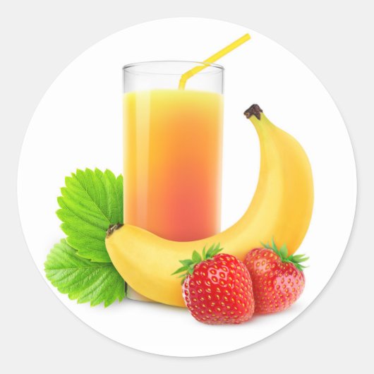 Aardbeienbananenmengsel Ronde Sticker (Voorkant)