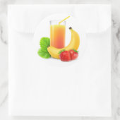 Aardbeienbananenmengsel Ronde Sticker (Tas)