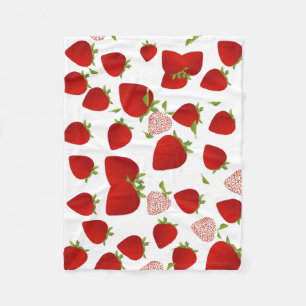 Aardbeienbank Fleece Deken