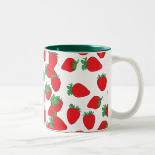 Aardbeienbehangpapier Tweekleurige Koffiemok