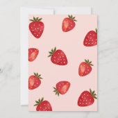 Aardbeienbes 1e verjaardag kaart (Achterkant)