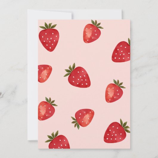 Aardbeienbes 1e verjaardag kaart (Achterkant)