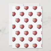 Aardbeienbes 1e verjaardag van het meisje kaart (Achterkant)