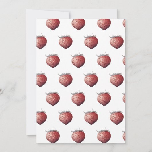 Aardbeienbes 1e verjaardag van het meisje kaart (Achterkant)