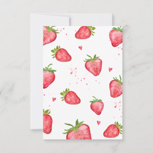 Aardbeienbes bedankje kaart (Achterkant)