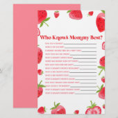 Aardbeienbes die weet mama Baby shower spel Briefpapier (Voorkant / Achterkant)