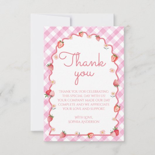 Aardbeienbes eerst bedankkaart (Voorkant)