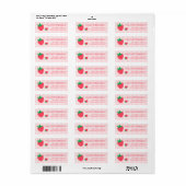 Aardbeienbes Eerste 1e Baby Roze Leuke Verjaardag Etiket (Full Sheet)