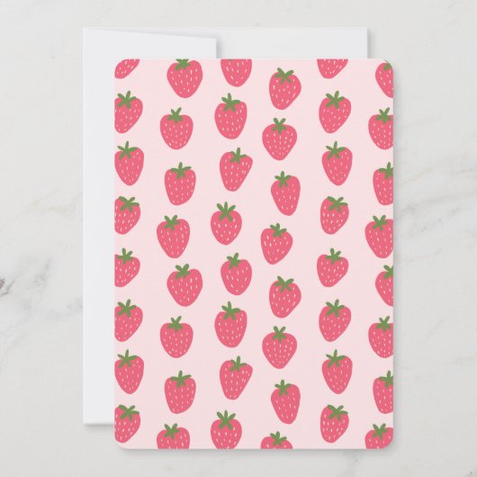 Aardbeienbes Eerste 1e Verjaardag Kaart (Achterkant)