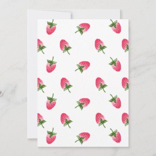 Aardbeienbes Eerste 1e Verjaardag Kaart (Achterkant)