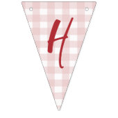 Aardbeienbes Eerste 1e verjaardag Pink Gingham Vlaggetjes (Tweede vlag)