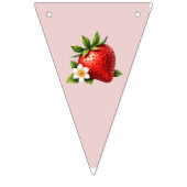 Aardbeienbes Eerste 1e verjaardag Pink Gingham Vlaggetjes (Eerste vlag)