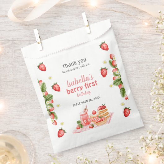 Aardbeienbes eerste bessen bedankzakje (Geknipt)