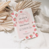Aardbeienbes Eerste Boho Verjaardag Uitnodiging