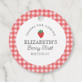 Aardbeienbes Eerste Picknick Verjaardag Bedankjes Labels (Achterkant)