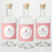 Aardbeienbes Eerste Picknick Verjaardag Likeurfles Etiket (Flessen)