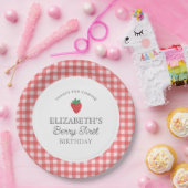 Aardbeienbes Eerste Picknick Verjaardag Papieren Bordje (Feest)