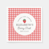 Aardbeienbes Eerste Picknick Verjaardag Servet (Voorkant)
