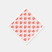 Aardbeienbes Eerste Roze Verjaardag uitnodiging Servet (Hoek)