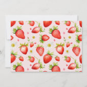 Aardbeienbes Eerste Schattigee 1e Verjaardagsfoto Kaart (Achterkant)