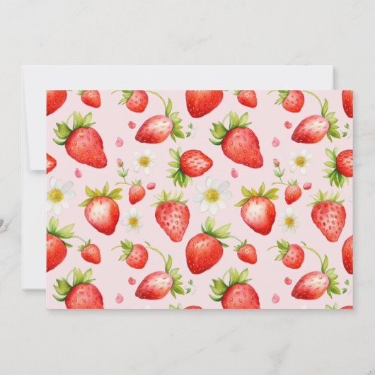 Aardbeienbes Eerste Schattigee 1e Verjaardagsfoto Kaart (Achterkant)