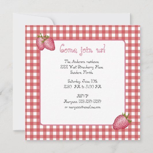 Aardbeienbes eerste verjaardag 2 kaart (Achterkant)