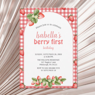 Aardbeienbes eerste verjaardag Berry Weet Kaart