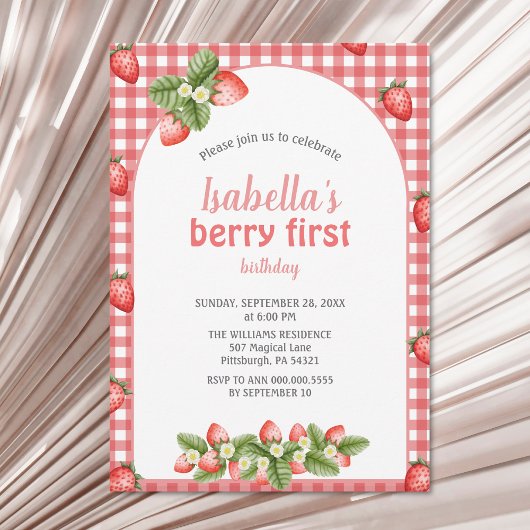 Aardbeienbes eerste verjaardag Berry Weet Kaart