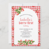 Aardbeienbes eerste verjaardag Berry Weet Kaart (Voorkant)