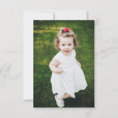 Aardbeienbes Eerste Verjaardag Foto Bedankkaart (Achterkant)