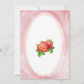 Aardbeienbes Eerste Verjaardag Meisje Uitnodiging (Achterkant)