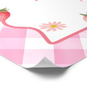 Aardbeienbes Eerste Verjaardag Wavy Zoet Welkom Poster (Hoek)