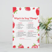 Aardbeienbes in je telefoon Baby shower spel Briefpapier (Staand voorkant)