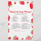 Aardbeienbes in je telefoon Baby shower spel Briefpapier (Voorkant)