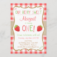 Aardbeienbes Sweet Pink Red Eerste Verjaardag