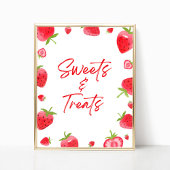 Aardbeienbes Sweet Sweets and Treats Sign Poster