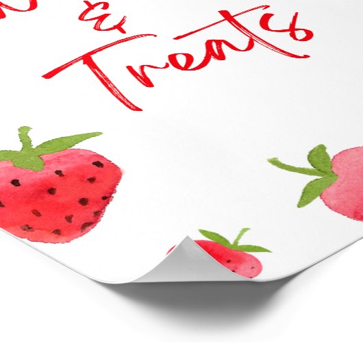 Aardbeienbes Sweet Sweets and Treats Sign Poster (Hoek)