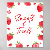 Aardbeienbes Sweet Sweets and Treats Sign Poster (Voorkant)