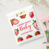 aardbeienbes-zoet Baby shower Bedankzakje (Gezegeld)